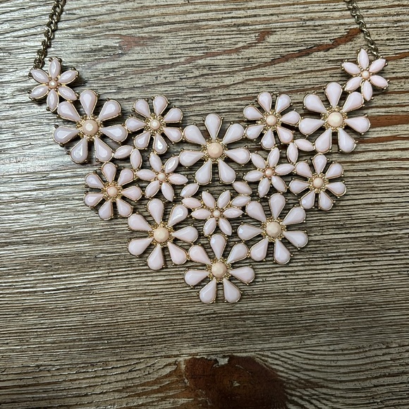 Pink Flower Statement Necklace - Picture 2 of 4